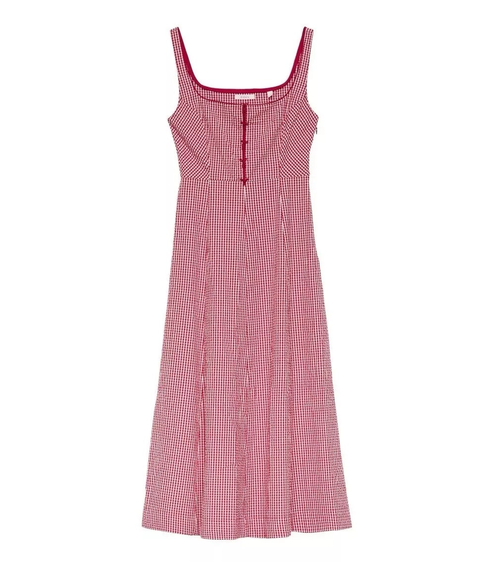 Doen Delaney Dress - Xs - Rouge La Maddalena Gingham